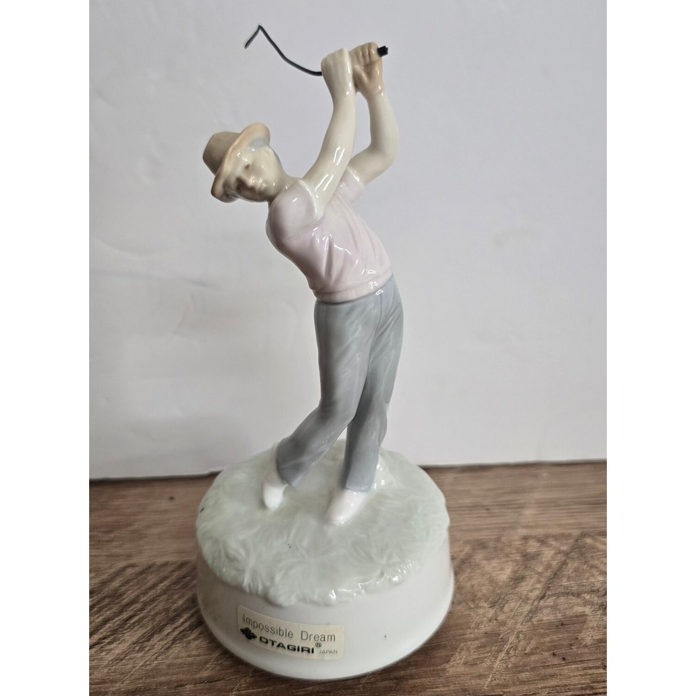 Vintage Otagiri‎ Golfer Music Box "Impossible Dream" Japan 1970's -TESTED Plays